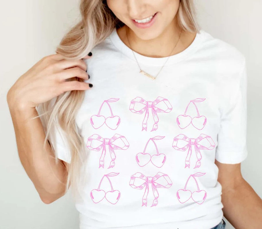 Pink Cherries with Bows T-shirt